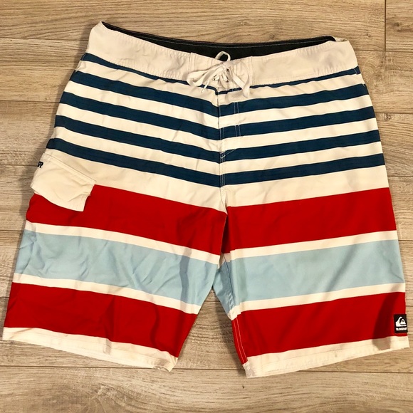 Quiksilver Other - Quicksilver Men's Swim Trunks Red, White & Blue